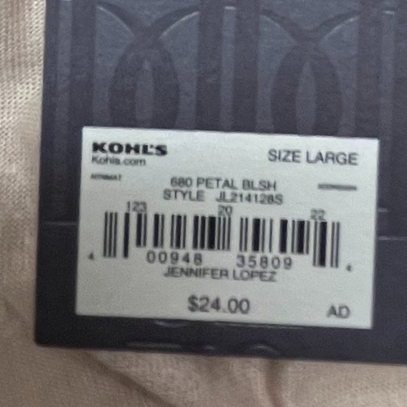 Jennifer Lopez Women’s BLUSH & SILVER Striped TSHIRT NWT SIZE L - Picture 5 of 5